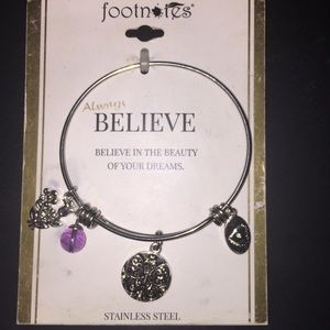 SALE! Footnotes Bangle Charm Believe Bracelet!